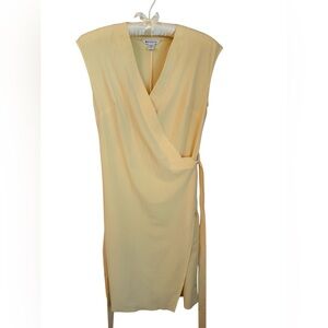Athleta Newport Wrap Dress Yellow Athletic Travel Dress XS